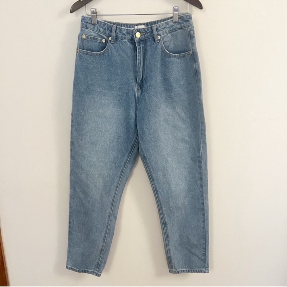 Amuse Society Stella Mid-rise Jeans Light Blue Tapered Button Fly Size 29 NEW